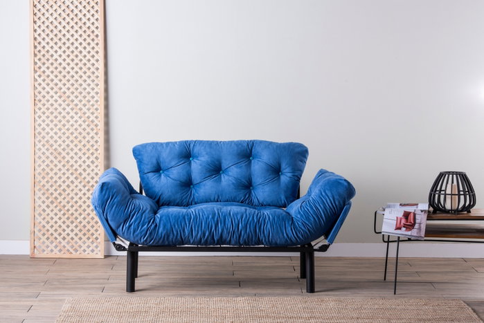 Atelier Del Sofa Nitta - Sofá-Cama de 2 Plazas Azul